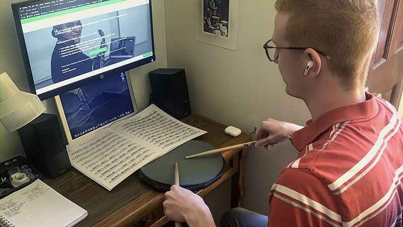 online drum lesson simple setup - sage music